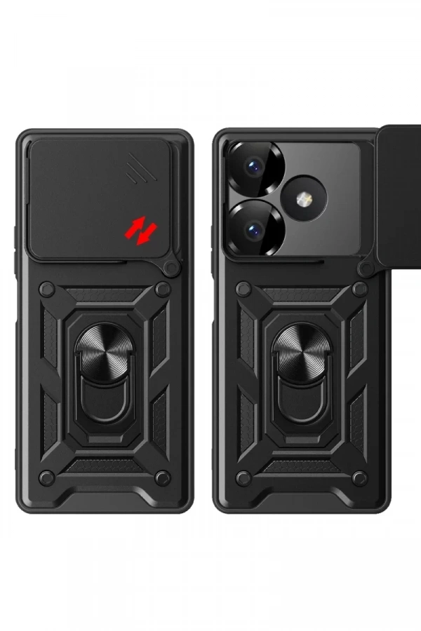 Xiaomi Redmi 13 4G Kılıf Pars Lens Yüzüklü Silikon - Gold