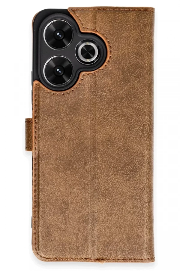 Xiaomi Redmi 13 4G Kılıf Trend S Plus Kapaklı Kılıf - Taba