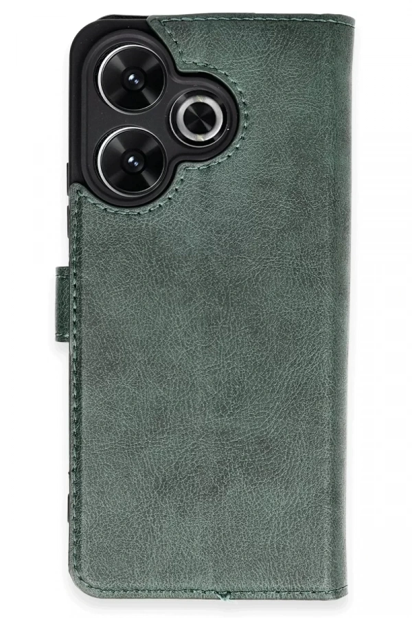 Xiaomi Redmi 13 4G Kılıf Trend S Plus Kapaklı Kılıf - Yeşil