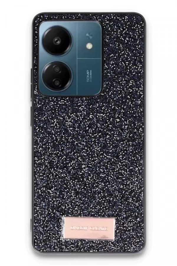 Xiaomi Redmi 13C Bright Simli Kapak - Siyah