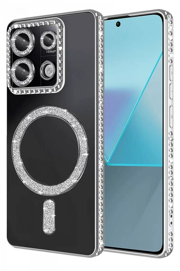 Xiaomi Redmi 13C Joke Simli Magneticsafe Kılıf - Gümüş