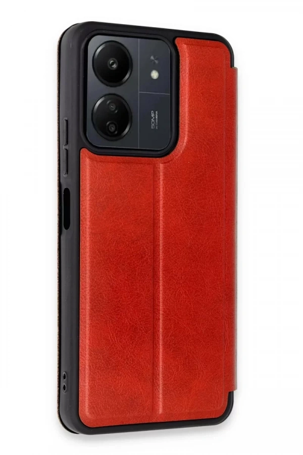 Xiaomi Redmi 13C Kılıf Flip Cover - Kırmızı