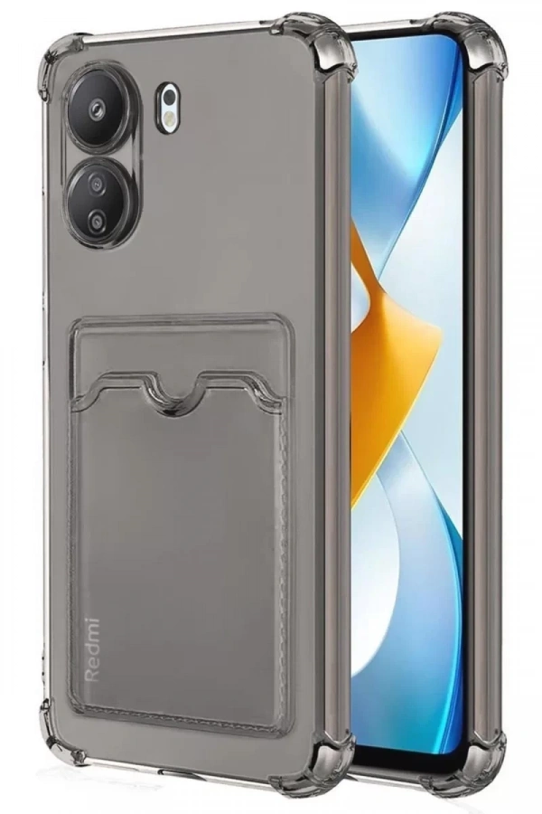 Xiaomi Redmi 13C Kılıf Kart Şeffaf Silikon - Şeffaf