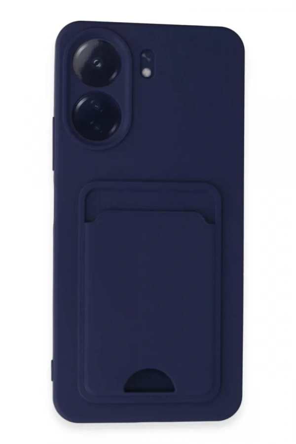 Xiaomi Redmi 13C Kılıf Kelvin Kartvizitli Silikon - Lacivert