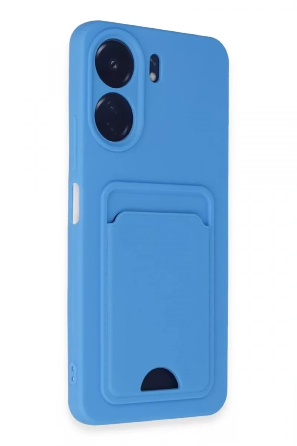 Xiaomi Redmi 13C Kılıf Kelvin Kartvizitli Silikon - Mavi