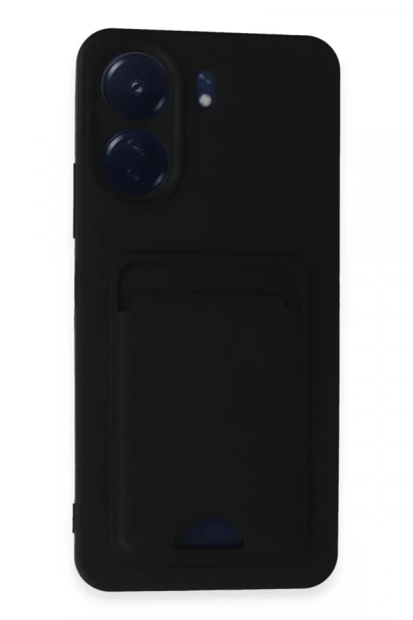 Xiaomi Redmi 13C Kılıf Kelvin Kartvizitli Silikon - Siyah