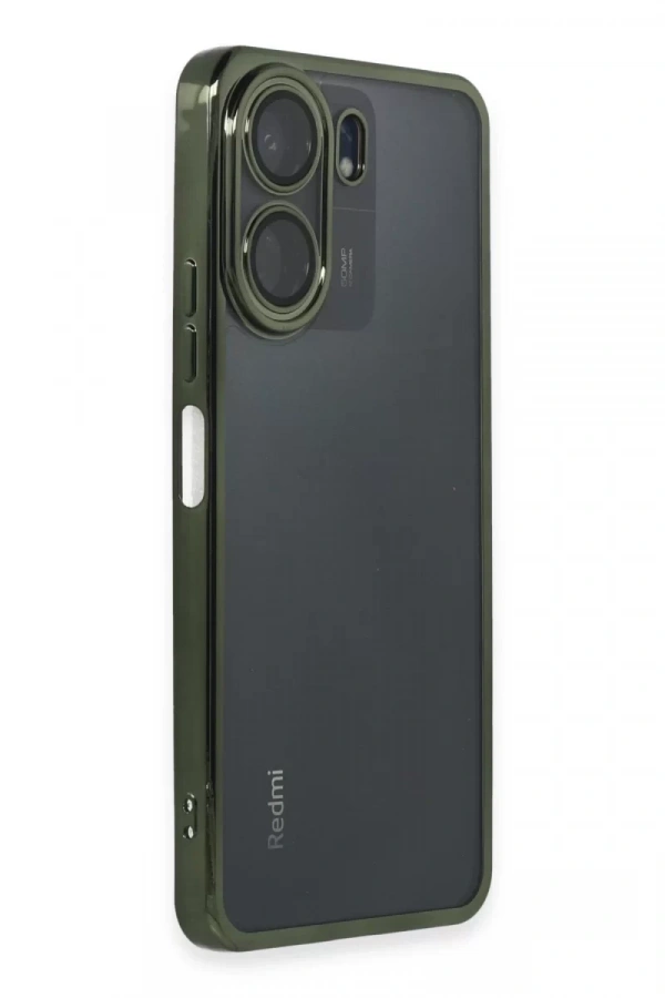 Xiaomi Redmi 13C Kılıf Lensli Silikon - Yeşil
