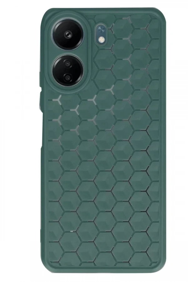 Xiaomi Redmi 13C Kılıf Petek Silikon Kapak - Koyu Yeşil
