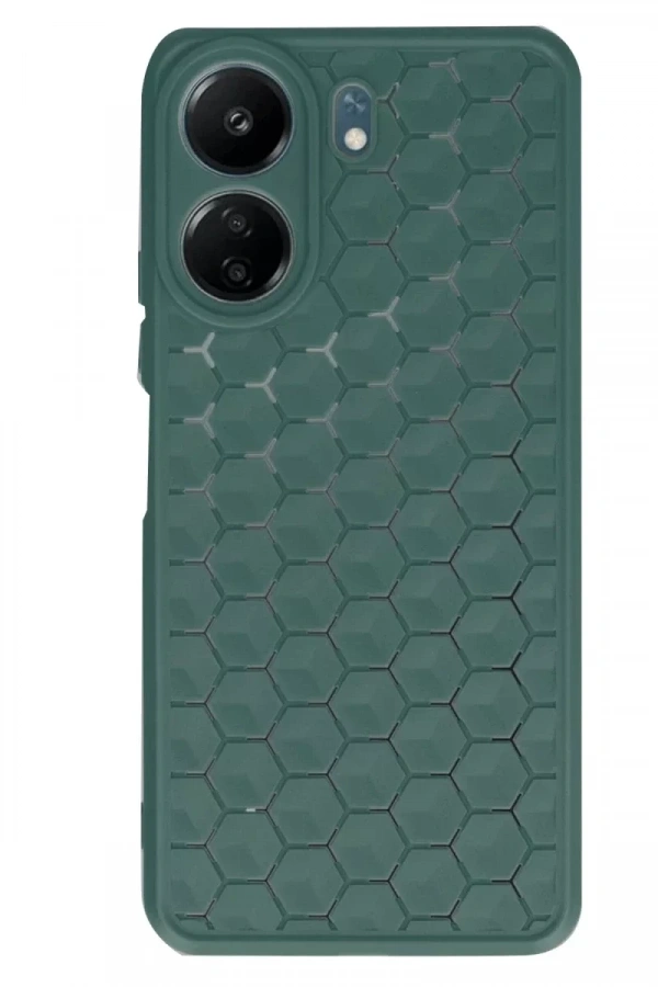 Xiaomi Redmi 13C Kılıf Petek Silikon Kapak - Koyu Yeşil