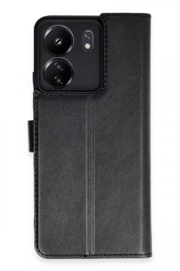 Xiaomi Redmi 13C Kılıf Trend S Plus Kapaklı Kılıf - Siyah