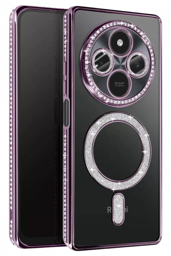Xiaomi Redmi 14C Joke Simli Magneticsafe Kılıf - Derin Mor