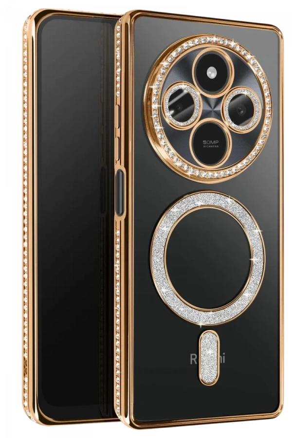 Xiaomi Redmi 14C Joke Simli Magneticsafe Kılıf - Gold