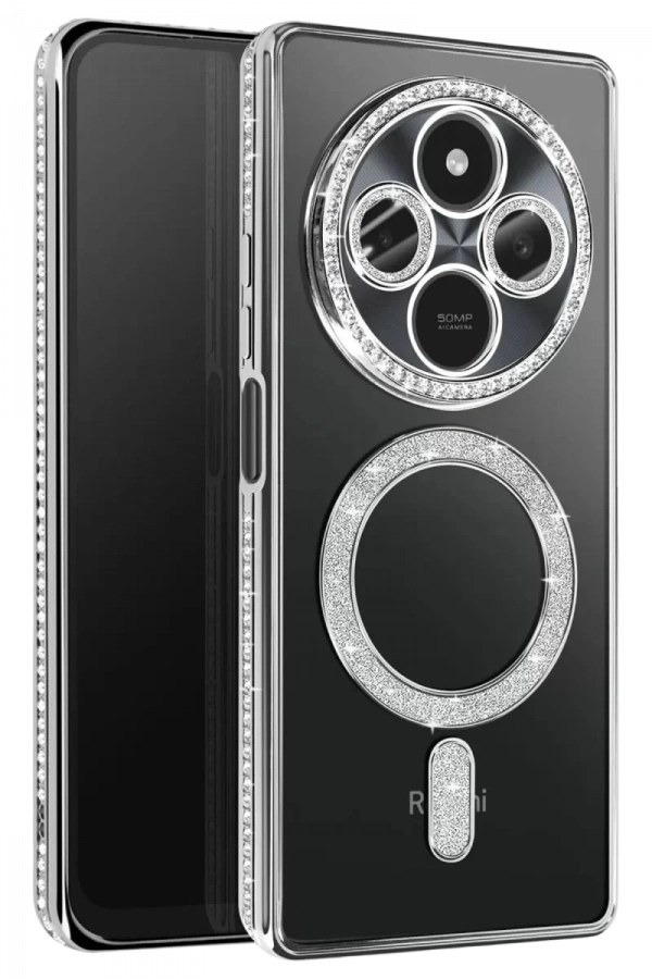 Xiaomi Redmi 14C Joke Simli Magneticsafe Kılıf - Gümüş