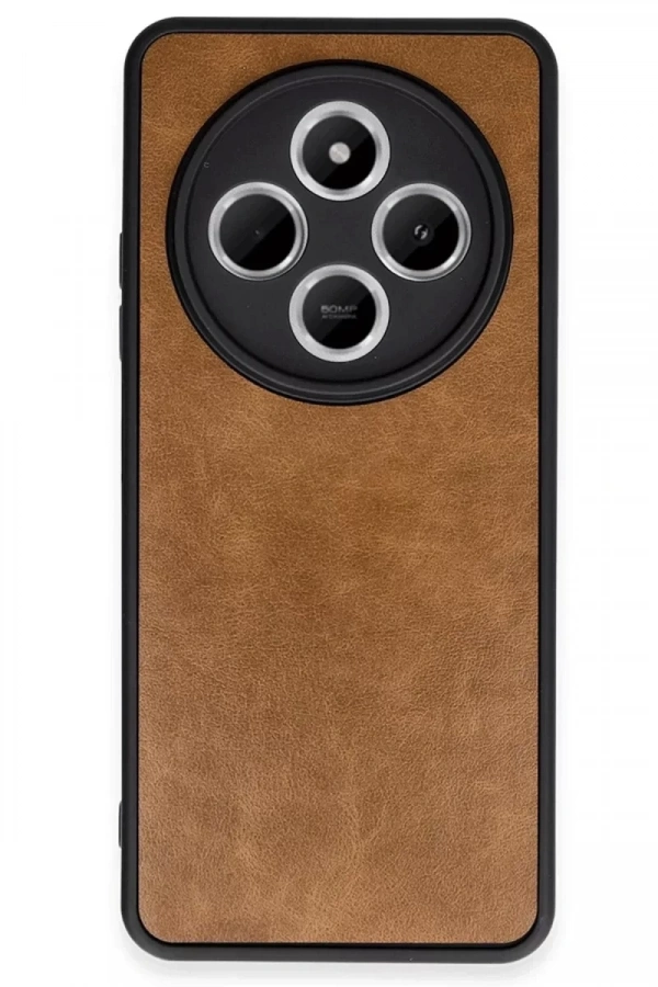 Xiaomi Redmi 14C Kılıf Aras Deri Kapak - Taba