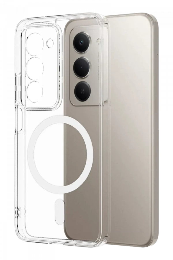 Xiaomi Redmi 15 4G Combo Sert Şeffaf Magsafe Kapak - Şeffaf