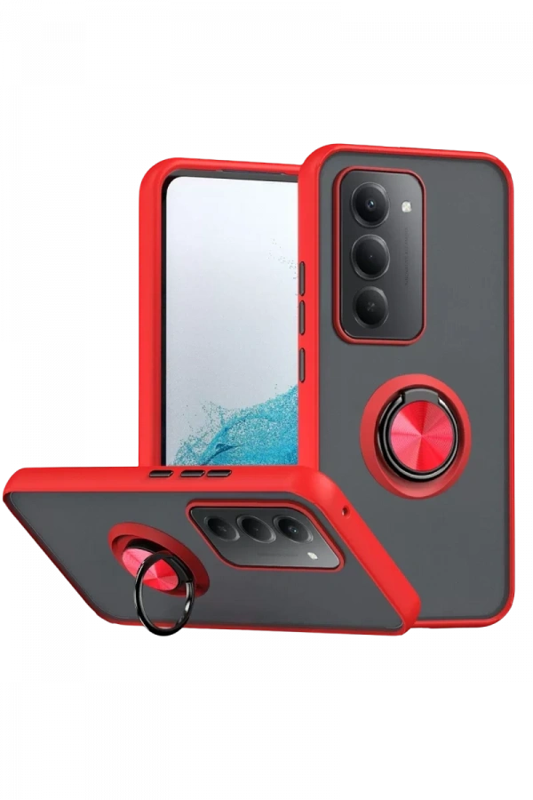 Xiaomi Redmi 15 4G Montreal Yüzüklü Silikon Kapak - Kırmızı