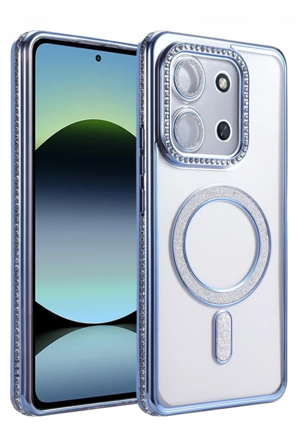 Xiaomi Redmi 15C 4G Joke Simli Magneticsafe Kılıf - Mavi