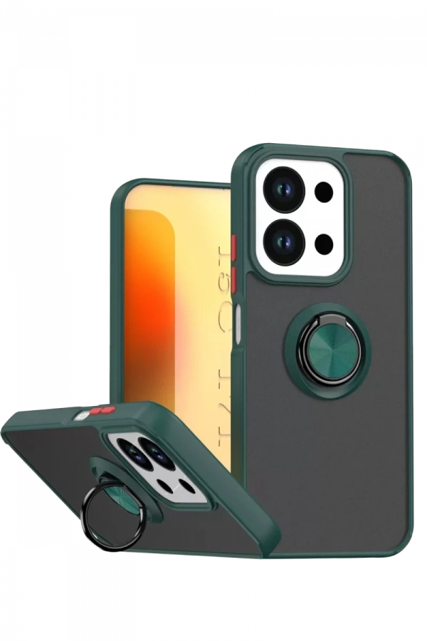 Xiaomi Redmi 15C 4G Montreal Yüzüklü Silikon Kapak - Yeşil