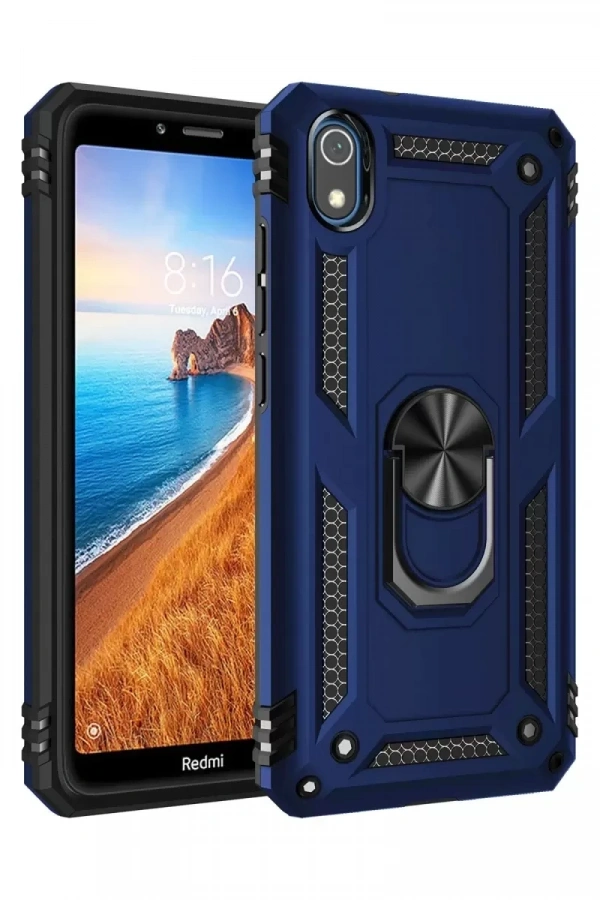 Xiaomi Redmi 7A Kılıf Sofya Yüzüklü Silikon Kapak - Lacivert