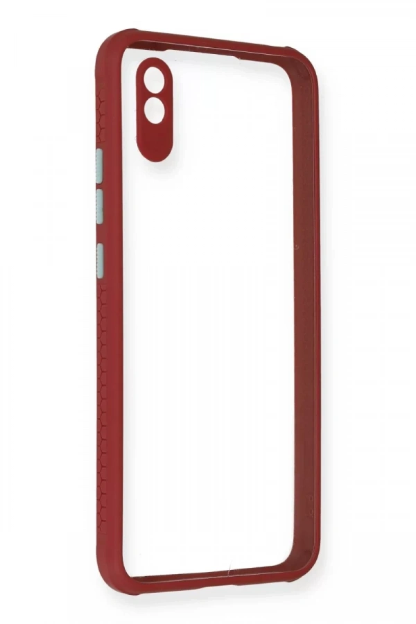 Xiaomi Redmi 9A Kılıf Miami Şeffaf Silikon - Fuşya