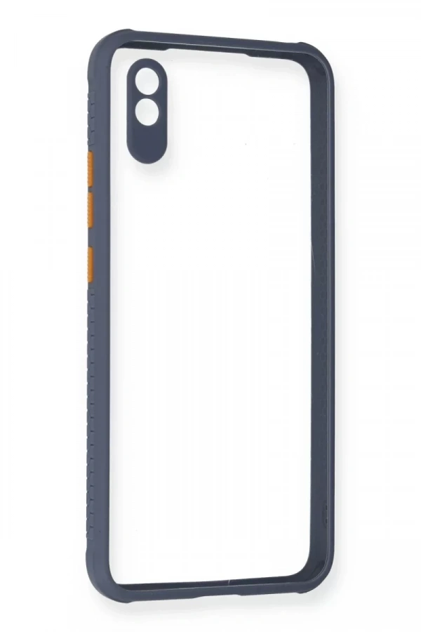 Xiaomi Redmi 9A Kılıf Miami Şeffaf Silikon - Gri