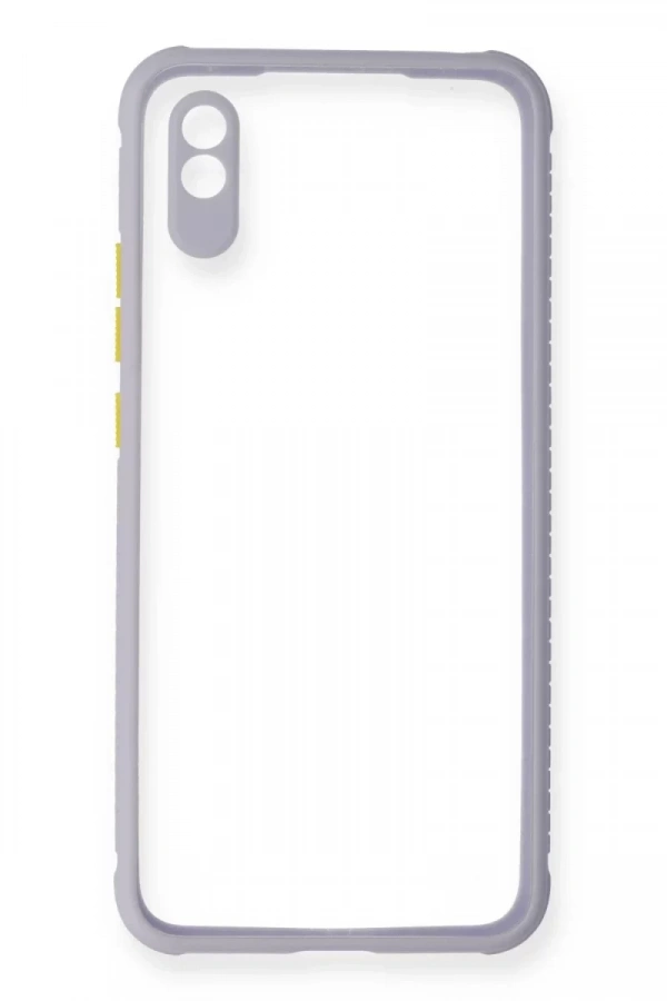 Xiaomi Redmi 9A Kılıf Miami Şeffaf Silikon - Lila