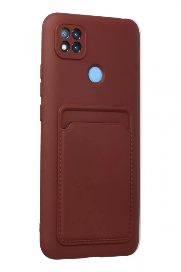 Xiaomi Redmi 9C Kılıf Kelvin Kartvizitli Silikon - Bordo