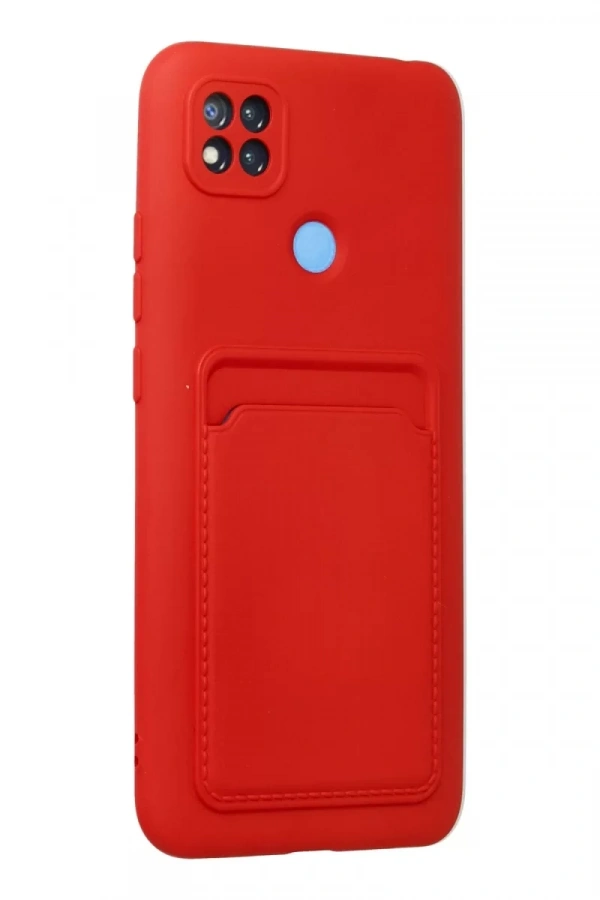 Xiaomi Redmi 9C Kılıf Kelvin Kartvizitli Silikon - Kırmızı