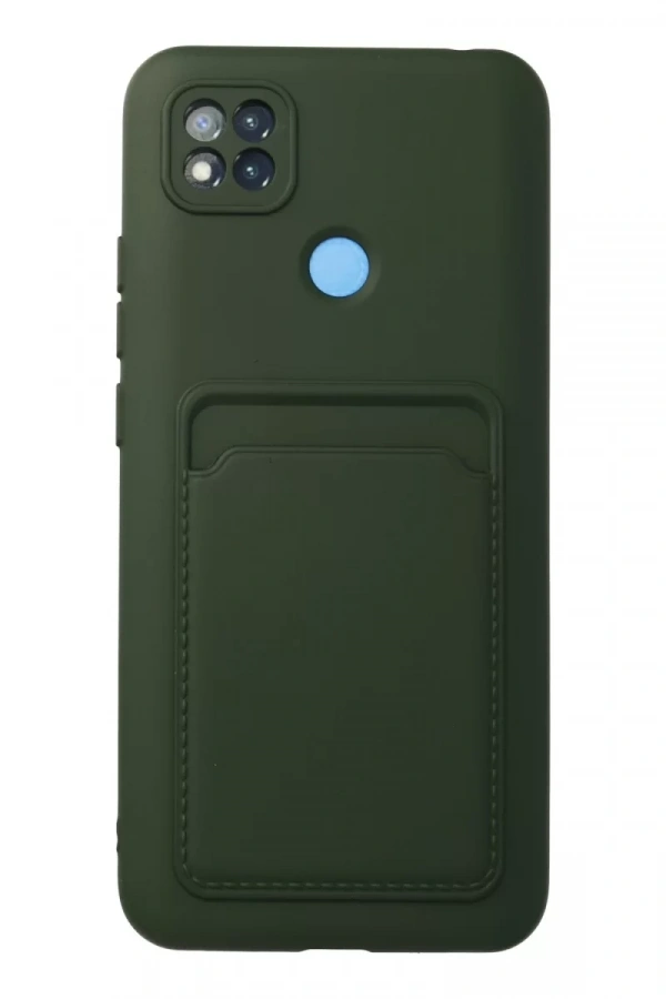 Xiaomi Redmi 9C Kılıf Kelvin Kartvizitli Silikon - Koyu Yeşil