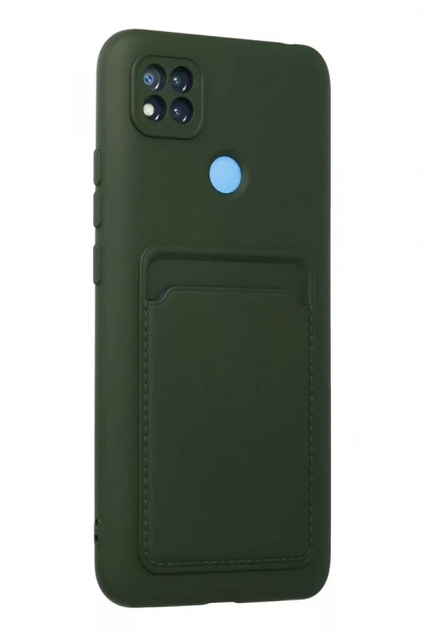 Xiaomi Redmi 9C Kılıf Kelvin Kartvizitli Silikon - Koyu Yeşil