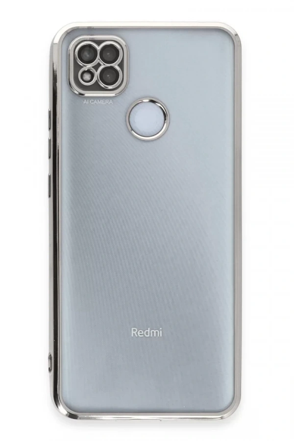 Xiaomi Redmi 9C Kılıf Lensli Silikon - Gümüş