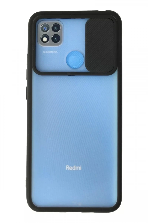 Xiaomi Redmi 9C Kılıf Palm Buzlu Kamera Sürgülü Silikon - Siyah