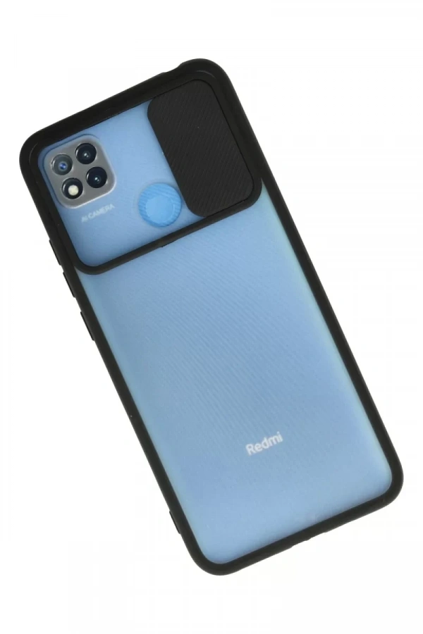 Xiaomi Redmi 9C Kılıf Palm Buzlu Kamera Sürgülü Silikon - Siyah
