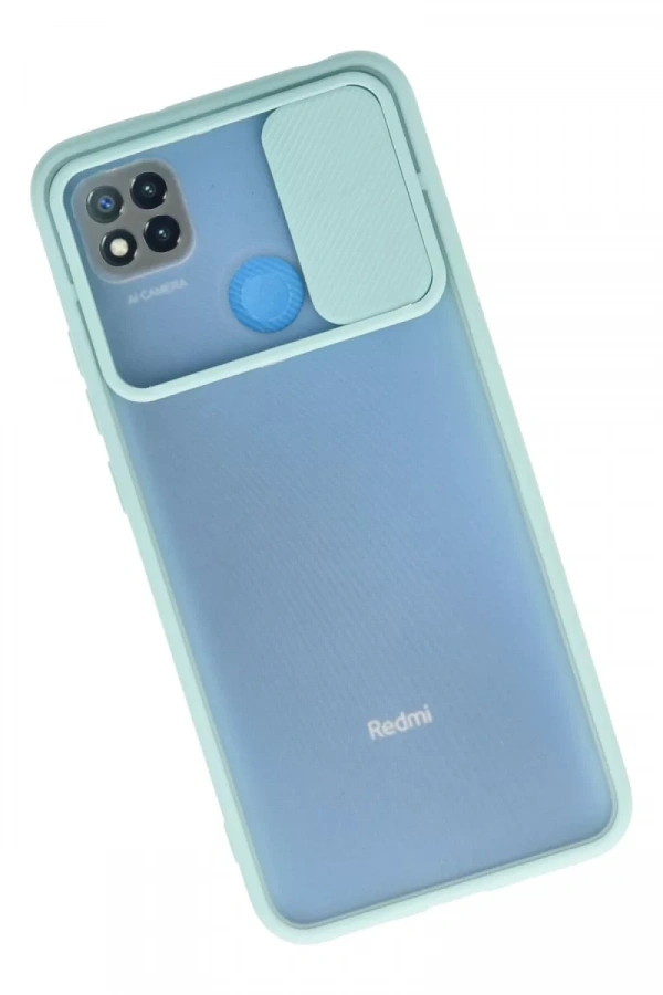 Xiaomi Redmi 9C Kılıf Palm Buzlu Kamera Sürgülü Silikon - Turkuaz