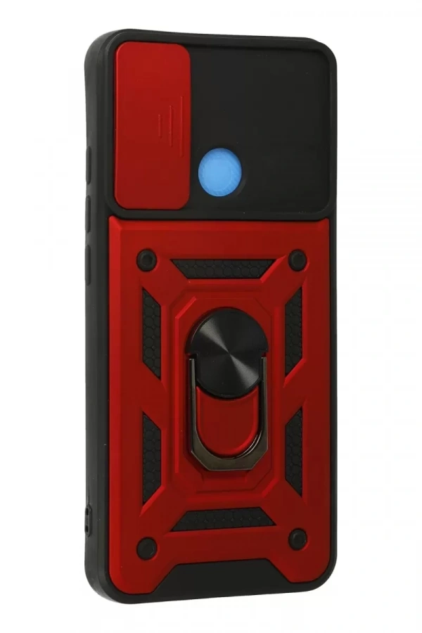 Xiaomi Redmi 9C Kılıf Pars Lens Yüzüklü Silikon - Kırmızı