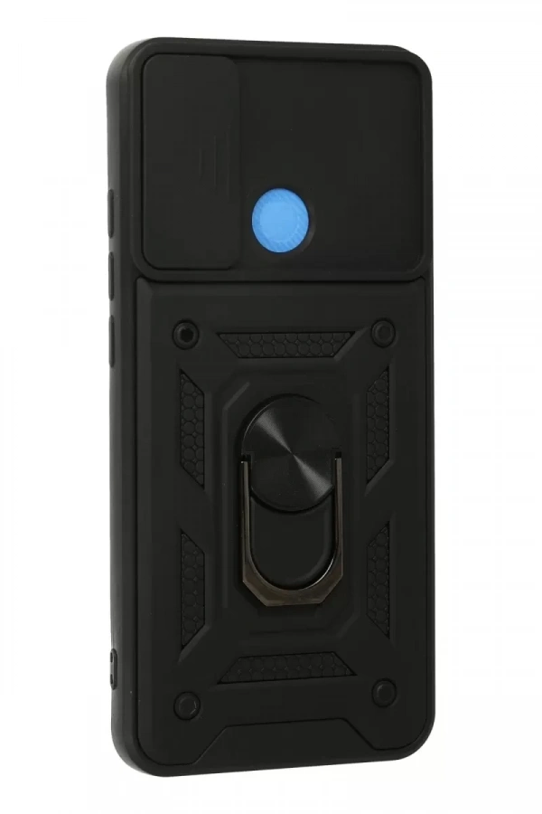 Xiaomi Redmi 9C Kılıf Pars Lens Yüzüklü Silikon - Siyah