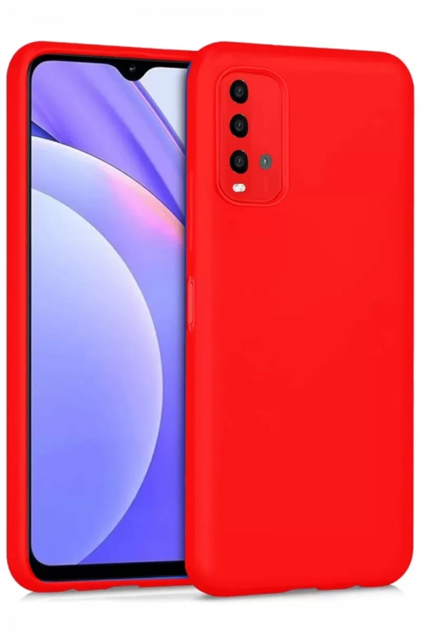 Xiaomi Redmi 9T Kılıf Nano içi Kadife Silikon - Kırmızı
