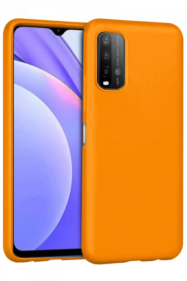 Xiaomi Redmi 9T Kılıf Nano içi Kadife Silikon - Turuncu