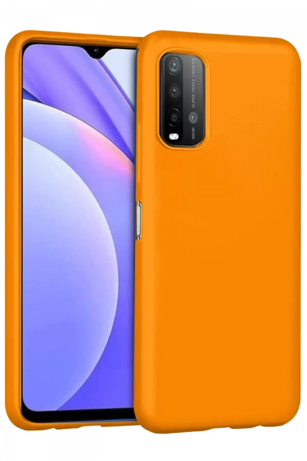 Xiaomi Redmi 9T Kılıf Nano içi Kadife Silikon - Turuncu