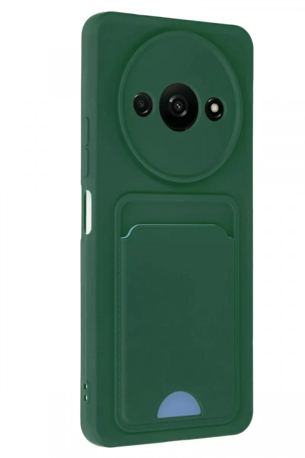 Xiaomi Redmi A3 4G Kılıf Kelvin Kartvizitli Silikon - Koyu Yeşil
