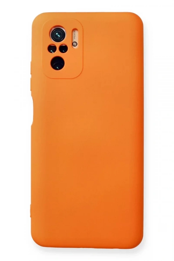 Xiaomi Redmi Note 10 Kılıf Nano içi Kadife Silikon - Turuncu