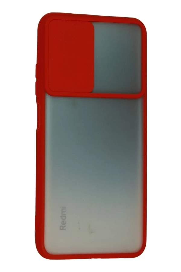 Xiaomi Redmi Note 10 Kılıf Palm Buzlu Kamera Sürgülü Silikon - Kırmızı