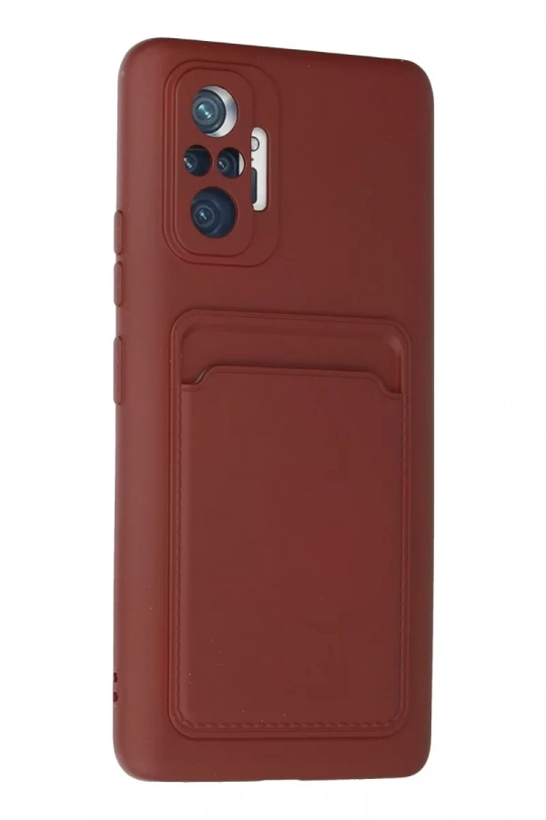 Xiaomi Redmi Note 10 Pro Kılıf Kelvin Kartvizitli Silikon - Bordo