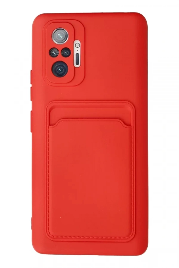 Xiaomi Redmi Note 10 Pro Kılıf Kelvin Kartvizitli Silikon - Kırmızı
