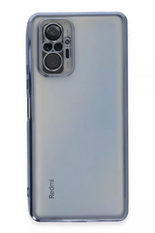 Xiaomi Redmi Note 10 Pro Kılıf Lensli Silikon - Açık Mavi