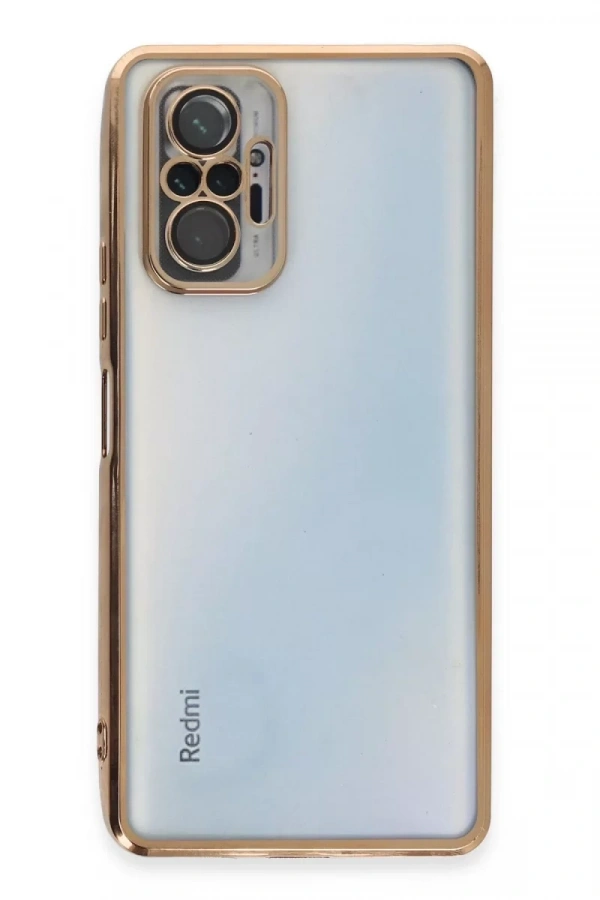 Xiaomi Redmi Note 10 Pro Kılıf Lensli Silikon - Gold