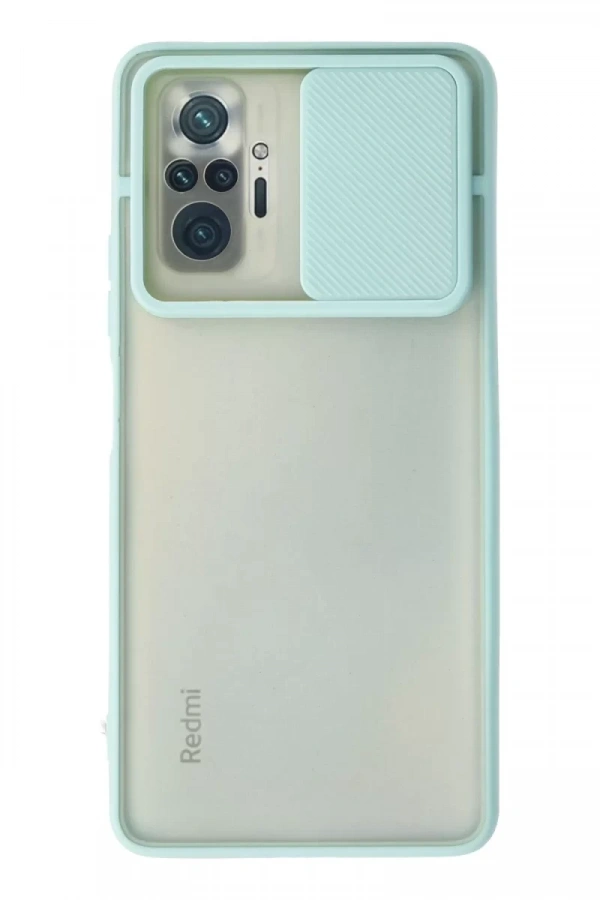 Xiaomi Redmi Note 10 Pro Kılıf Palm Buzlu Kamera Sürgülü Silikon - Turkuaz