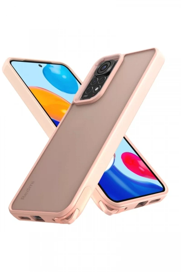 Xiaomi Redmi Note 11 Kılıf Elegant Kapak - Pudra