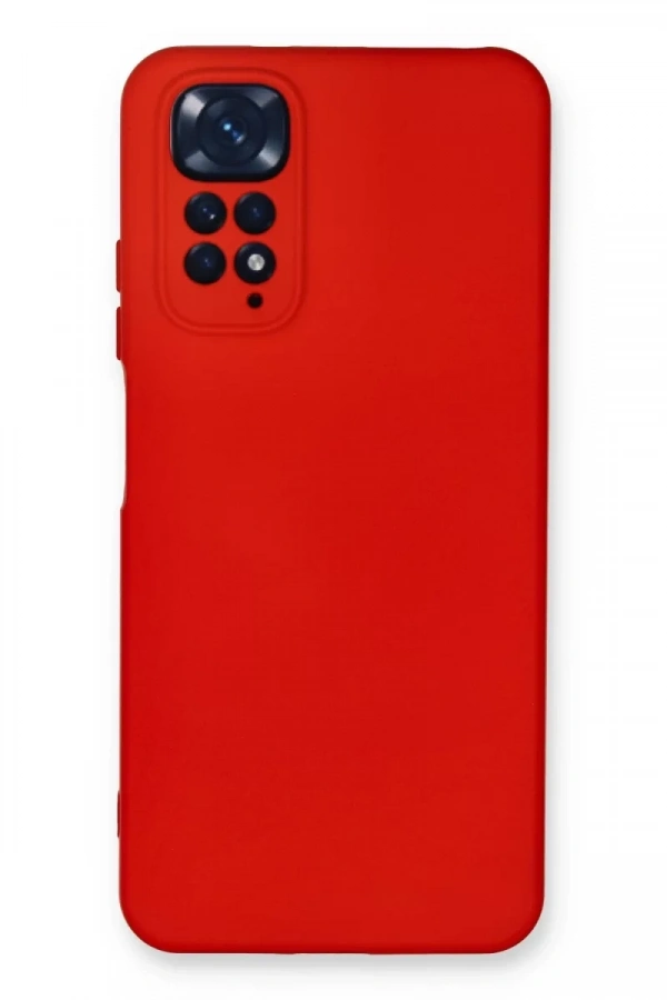 Xiaomi Redmi Note 11 Kılıf Nano içi Kadife Silikon - Kırmızı