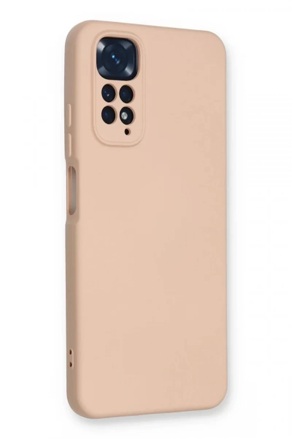 Xiaomi Redmi Note 11 Kılıf Nano içi Kadife Silikon - Pudra